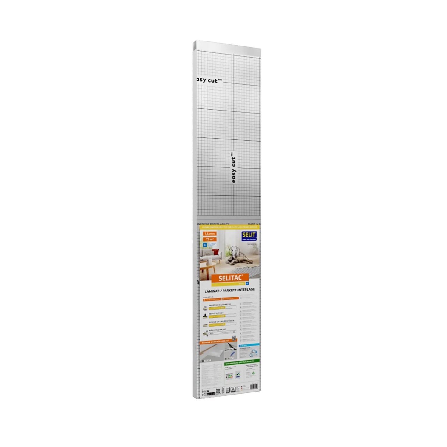 Selitac Laminat-/Parkettunterlage Basic+ 1,6 mm Silber 12 m²