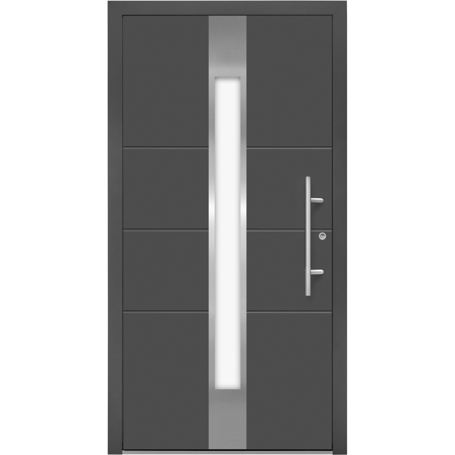 Aluminium-Haustür Moderno M560/B 110 cm x 210 cm Anthrazit Metallic Anschla günstig online kaufen