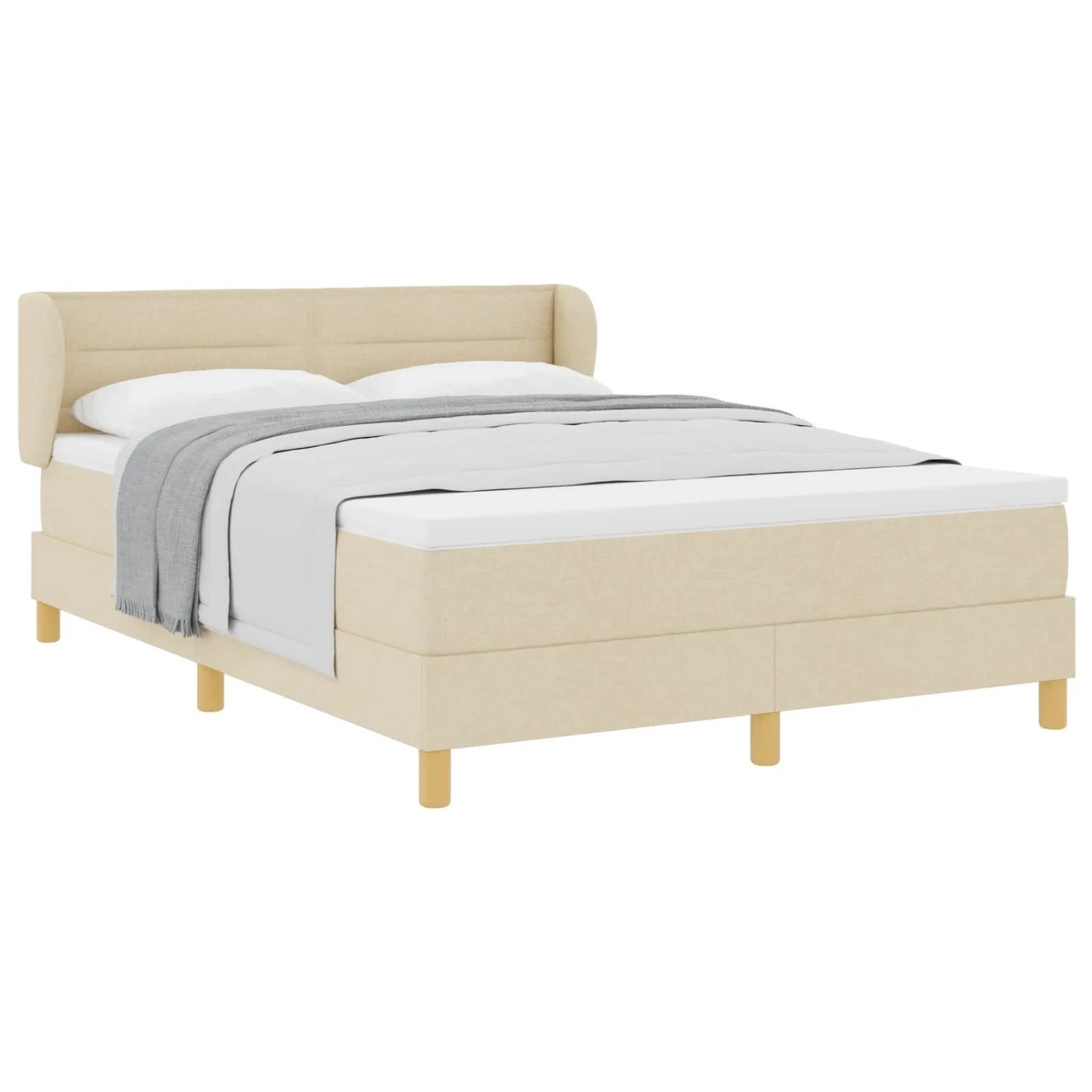 vidaXL Boxspringbett mit Matratze Creme 140 x 200 cm Stoff 3340155 günstig online kaufen
