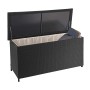 Proregal Poly-Rattan Kissenbox HxBxT 63x135x52cm Premium Schwarz 320L Gartentruhe Auflagenbox Truhe_2