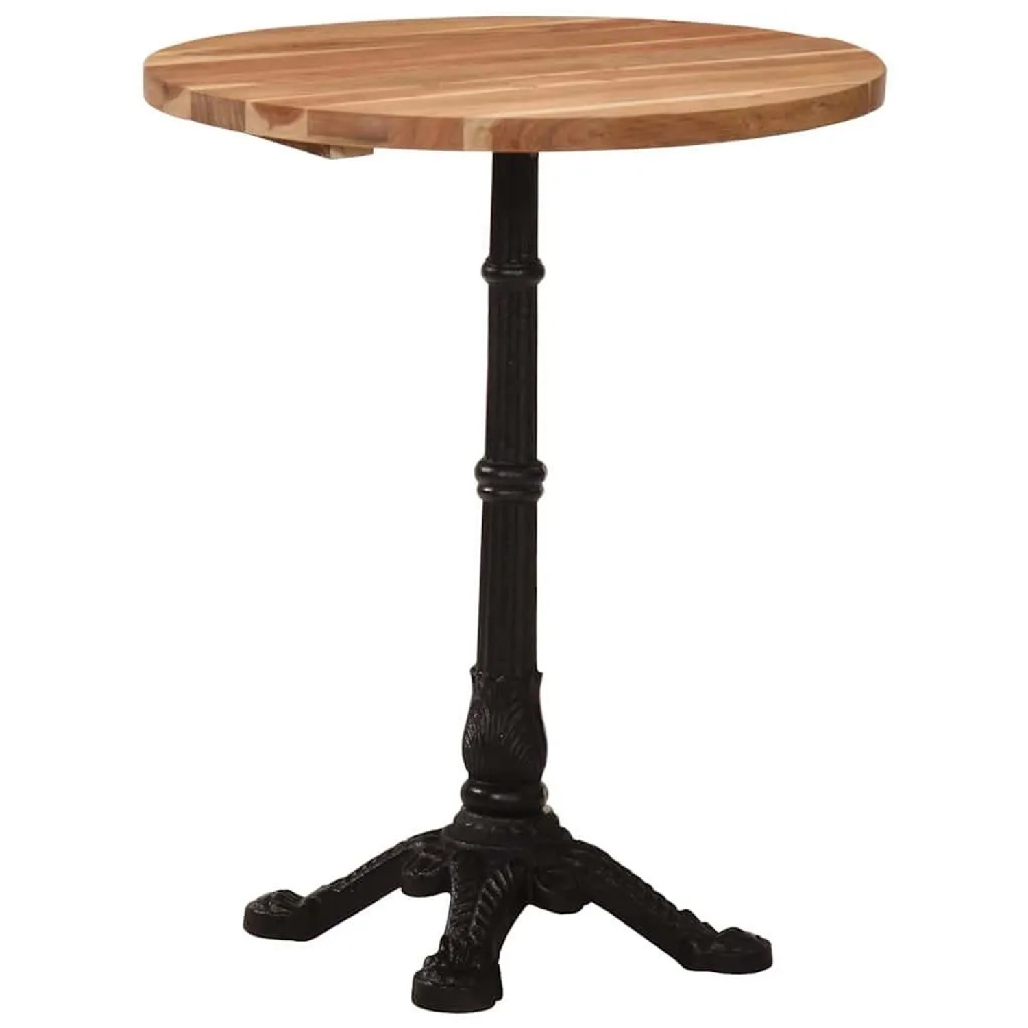 DELUKE Bistrotisch FRANZ Ø60x76cm Akazie Massivholz Rund Esstisch Vintage Kleiner Tisch Cafe Gartentisch Balkontisch Outdoortisch