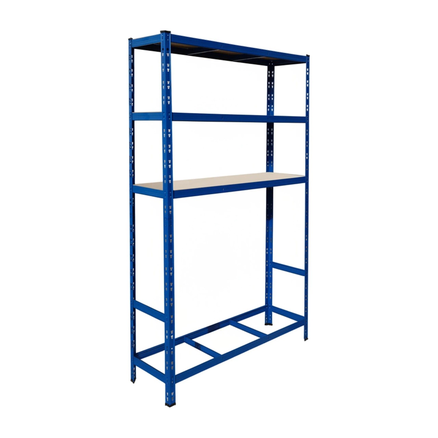 Relaxdays Reifenregal Stahl Blau Höhenverstellbar für 6 Reifen mit 3 MDF-Ablagen 180 cm x 120 cm x 40 cm