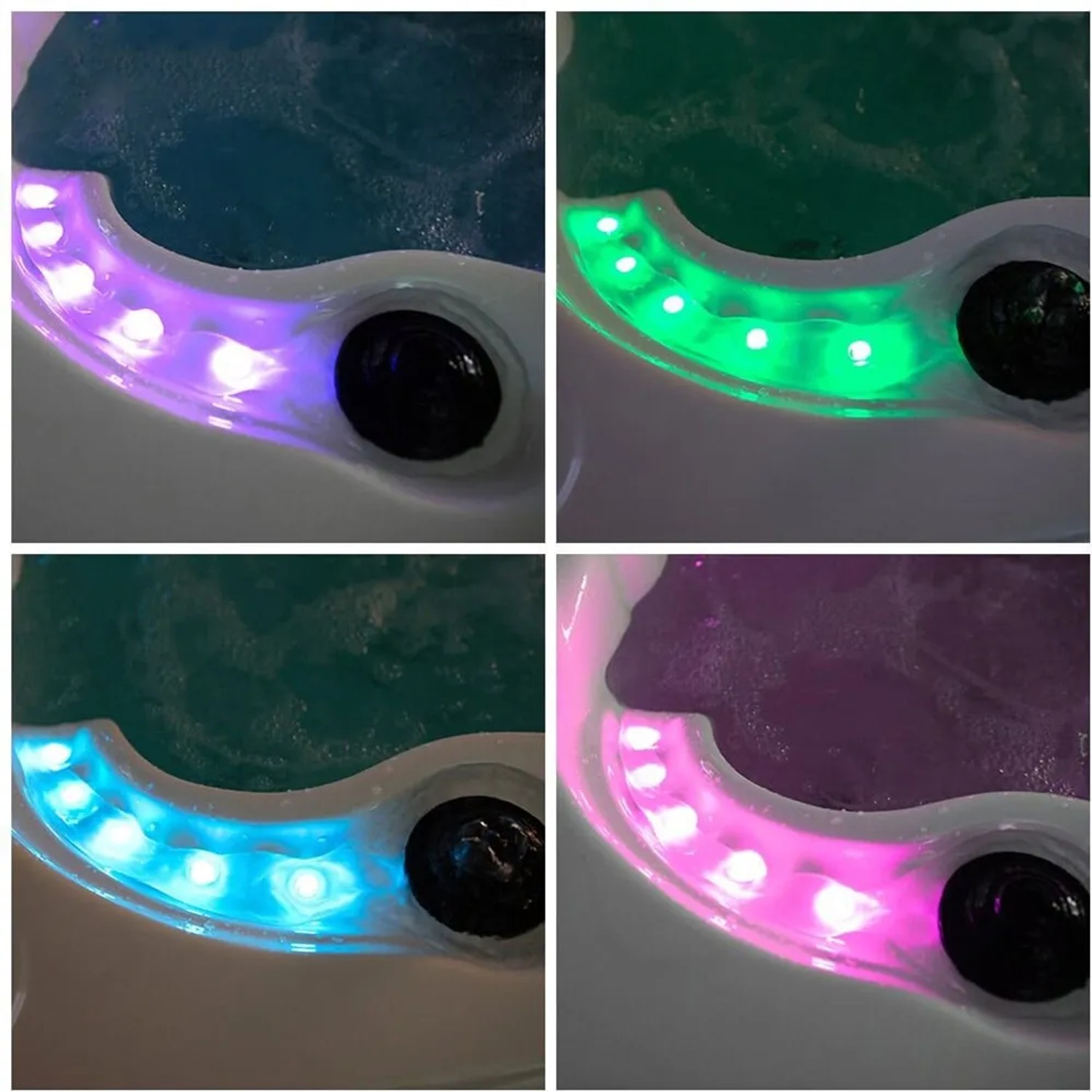 Home Deluxe Outdoor Whirlpool Beach Plus: Detailansicht der Farbtherapie mit verschiedenen Farben.