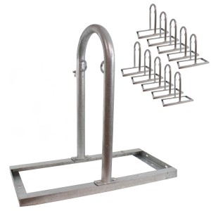 TRUTZHOLM 10x Fahrradanlehnbügel  90 x 84 cm Stahl Feuerverzinkt Ø 49 mm Typ U