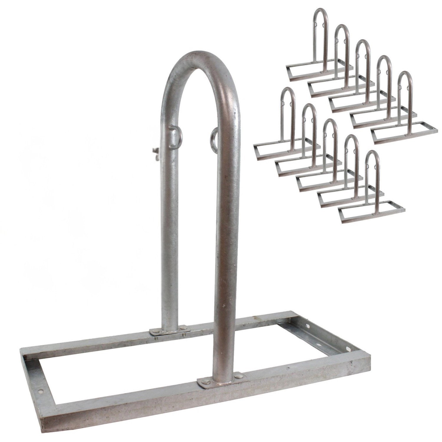 Thumbnail - TRUTZHOLM 10x Fahrradanlehnbügel 90 x 84 cm Stahl Feuerverzinkt Ø 49 mm Typ U