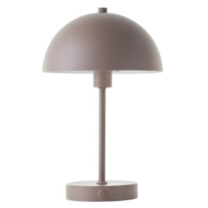 Kabellose mokebo LED Tischlampe "Leuchtturm" in Taupe, dimmbar und aufladbar.
