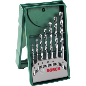 Bosch Steinbohrer-Set Promoline Mini-X-Line, 7-teilig im grünen Kasten.