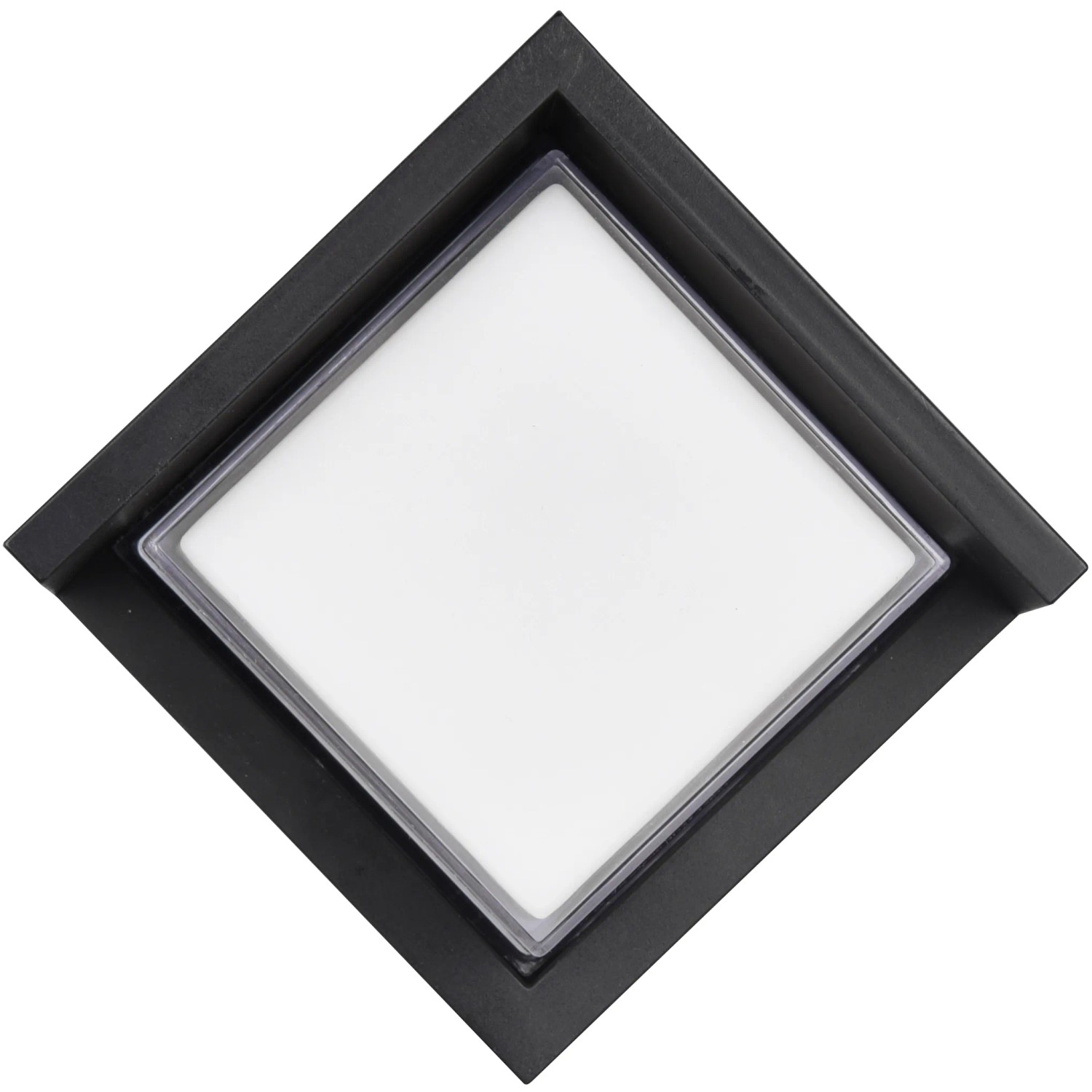 Moderne, quadratische LED-Außenwandleuchte Puno in Schwarz matt.