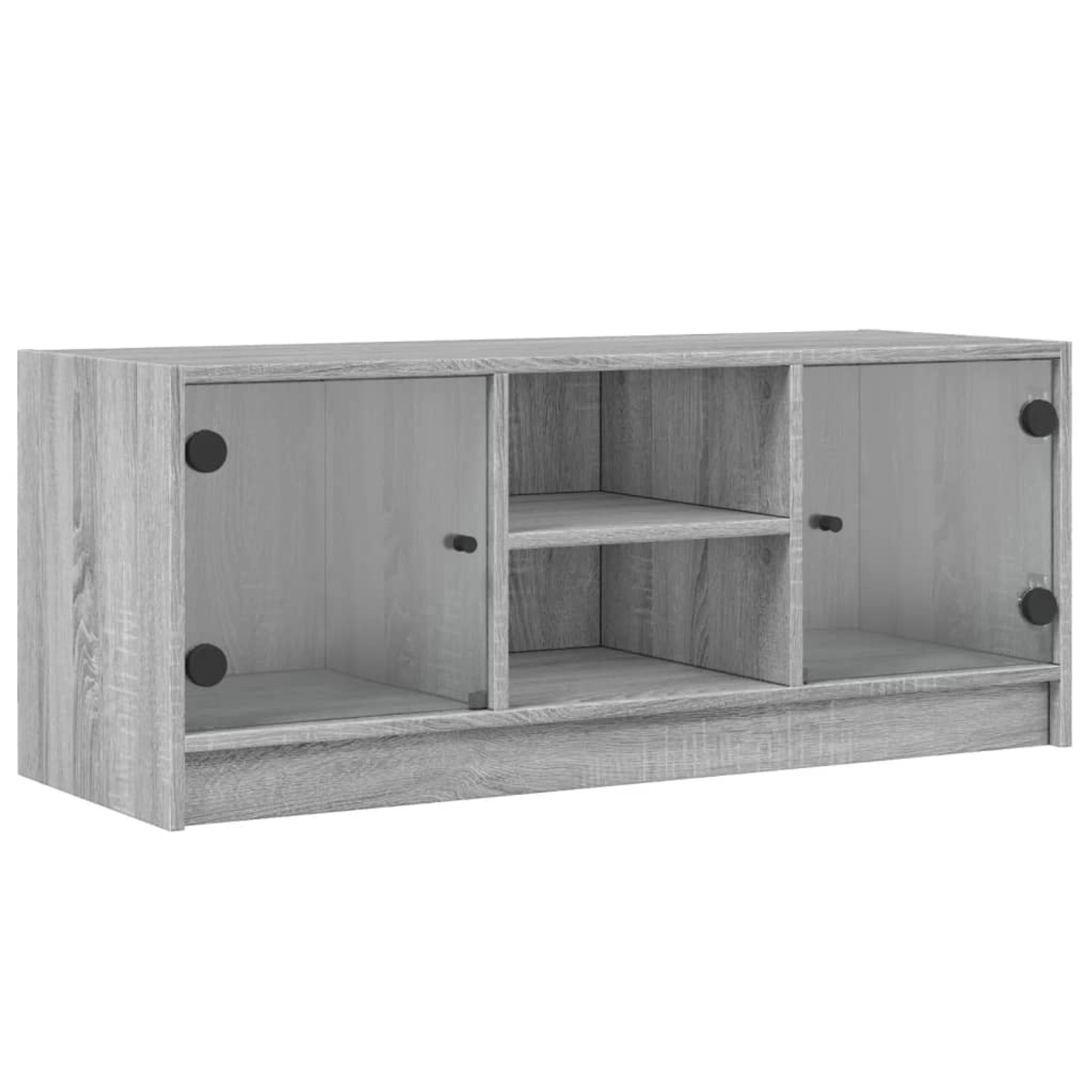 vidaXL TV-Schrank mit Glastüren Grau Sonoma 102x37x42 cm 836376 günstig online kaufen