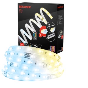 Briloner LED-Band Starter-Set mit Fernbedienung, 2 Meter, variable Farbtemperatur.