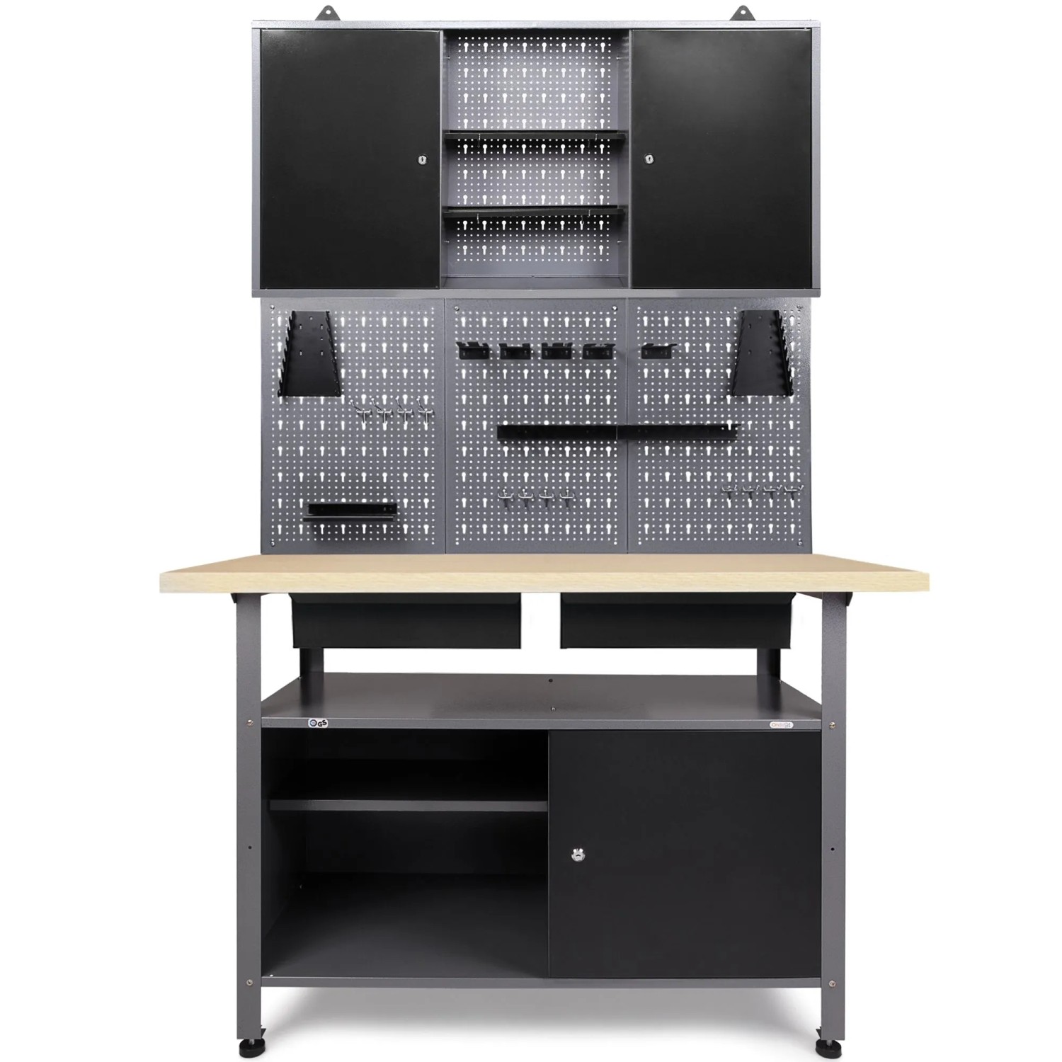 Ondis24 Werkstattset Fritz 120cm Schrank und Lochwand