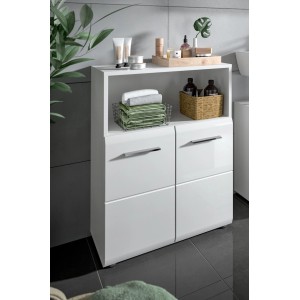 Inn.Furn Badezimmer Kommode in Weiß Hochglanz 60 x 80 cm Cover