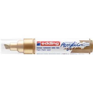 Edding 5000 Acrylmarker breit in Reichgold, Keilspitze 5-10 mm, für Leinwand und Papier.