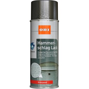 OBI Hammerschlag Lack Spray, Anthrazit glänzend, 400ml. Spezial-Spray für Hammerschlageffekte.