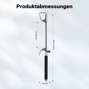 Wiltec Lenkradsperre aus Aluminium mit Maßen, Autozubehör zur Diebstahlsicherung.