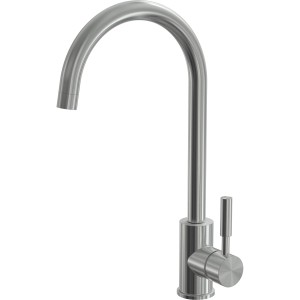 Sanicomfort Küchenarmatur Virginia, Edelstahl gebürstet, Einhebelmischer mit Schwenkarm.