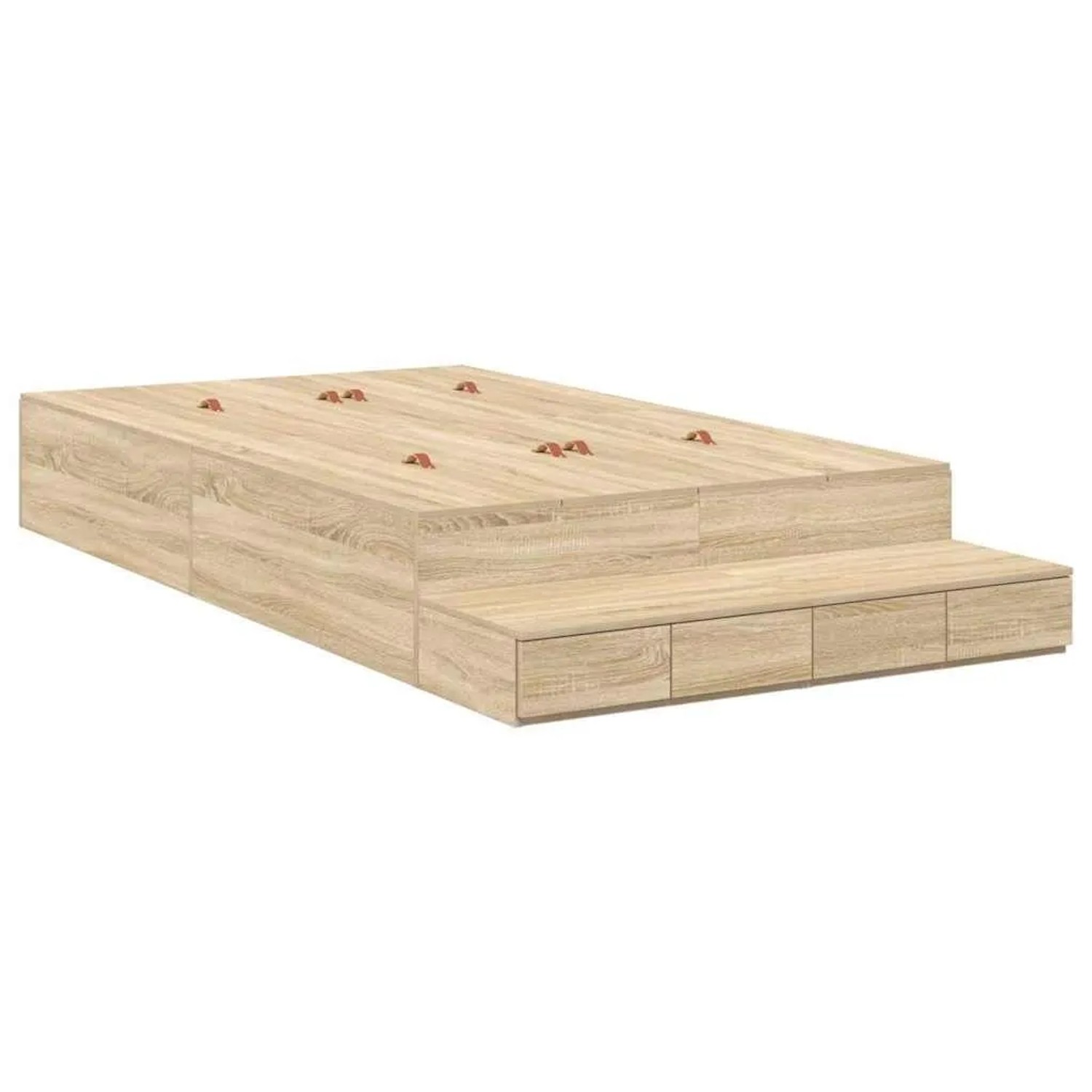 vidaXL Stauraumbett Sonoma-Eiche 120 cm Holzwerkstoff 3335631 günstig online kaufen