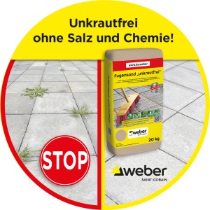 Weber Fugensand unkrautfrei 20kg: Pflasterfugen ohne Unkraut, mit wasserabweisender Formel für langanhaltende Ergebnisse.