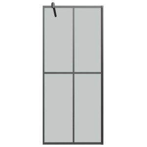 vidaXL Duschwand 80x195 cm, dunkles Glas, schwarzer Rahmen für Walk-In Dusche.