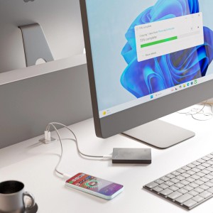 kalb USB C Hub Einbau 2 Fach Ports Oben und Unten Laden Datenübertragung für Möbel Tischplatten Arbeitsplatten Netzteil PC Anschluss Silbergrau