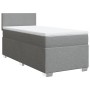 Hellgraues vidaXL Boxspringbett 100x200 cm mit Matratze und Kopfteil.