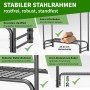 Detailaufnahme Kaminholzregal S von TTL Garden: Stahlrahmen, Gitterboden, Holzscheite, Schutz vor Nässe und Schimmel.