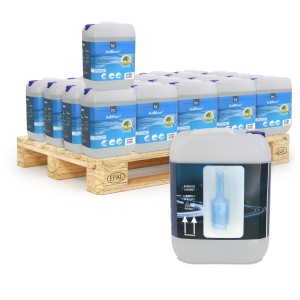 Palette mit 60 Kanistern Höfer Chemie AdBlue Harnstofflösung, je 10l, mit Ausgießer.