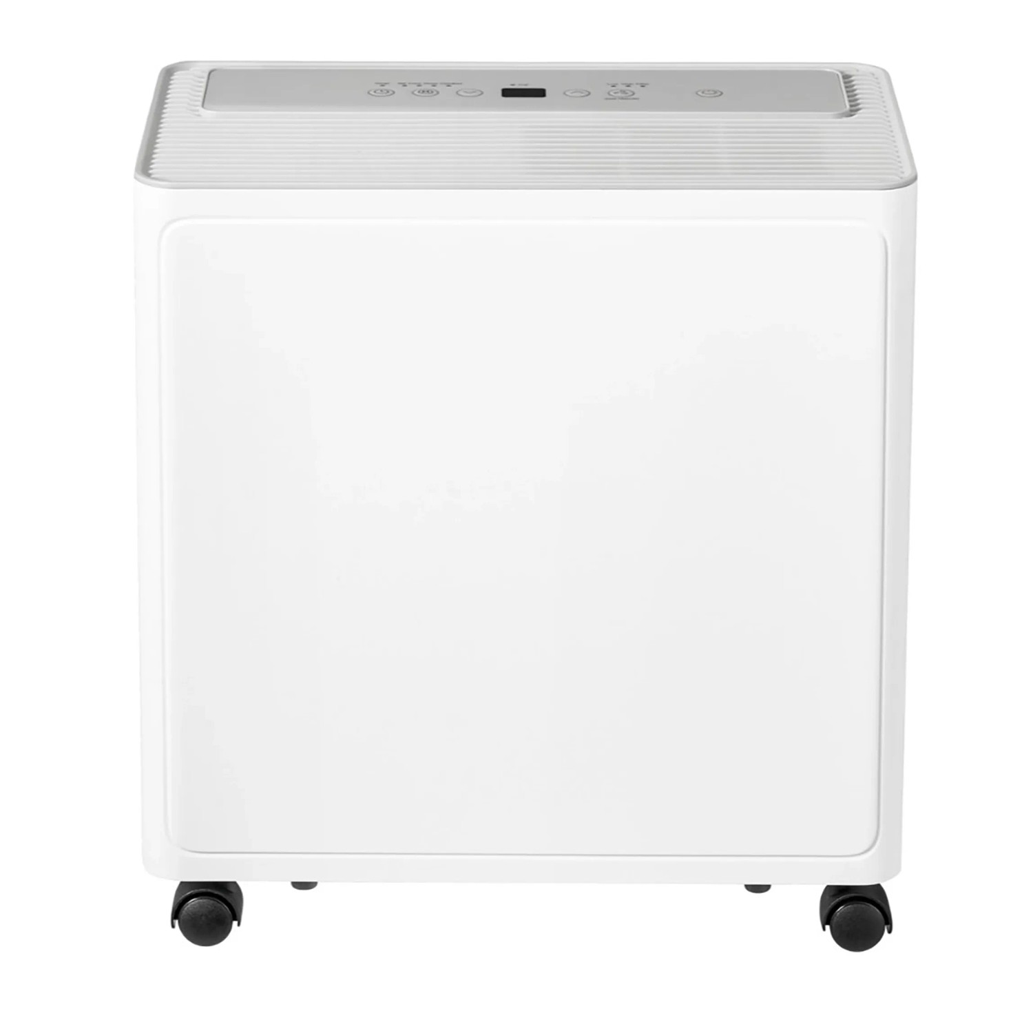 Weißer Comfee Luftentfeuchter MDDA-30DEN7-SD mit Rollen und digitalem Display.