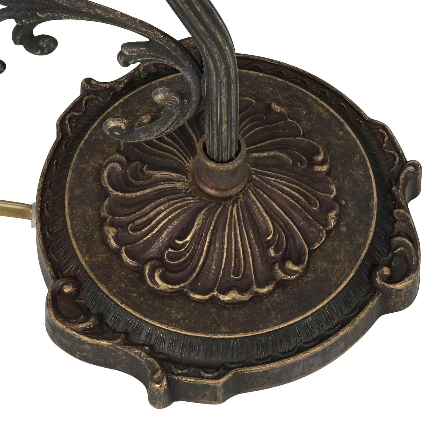 Licht-Erlebnisse Tischlampe Messing Glas 30 cm Schwenkbar E14 In Bronze Antik Weiß_6