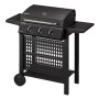 Enders Gasgrill San Diego Next 3, schwarzer Grillwagen mit 3 Brennern und Seitenablagen.