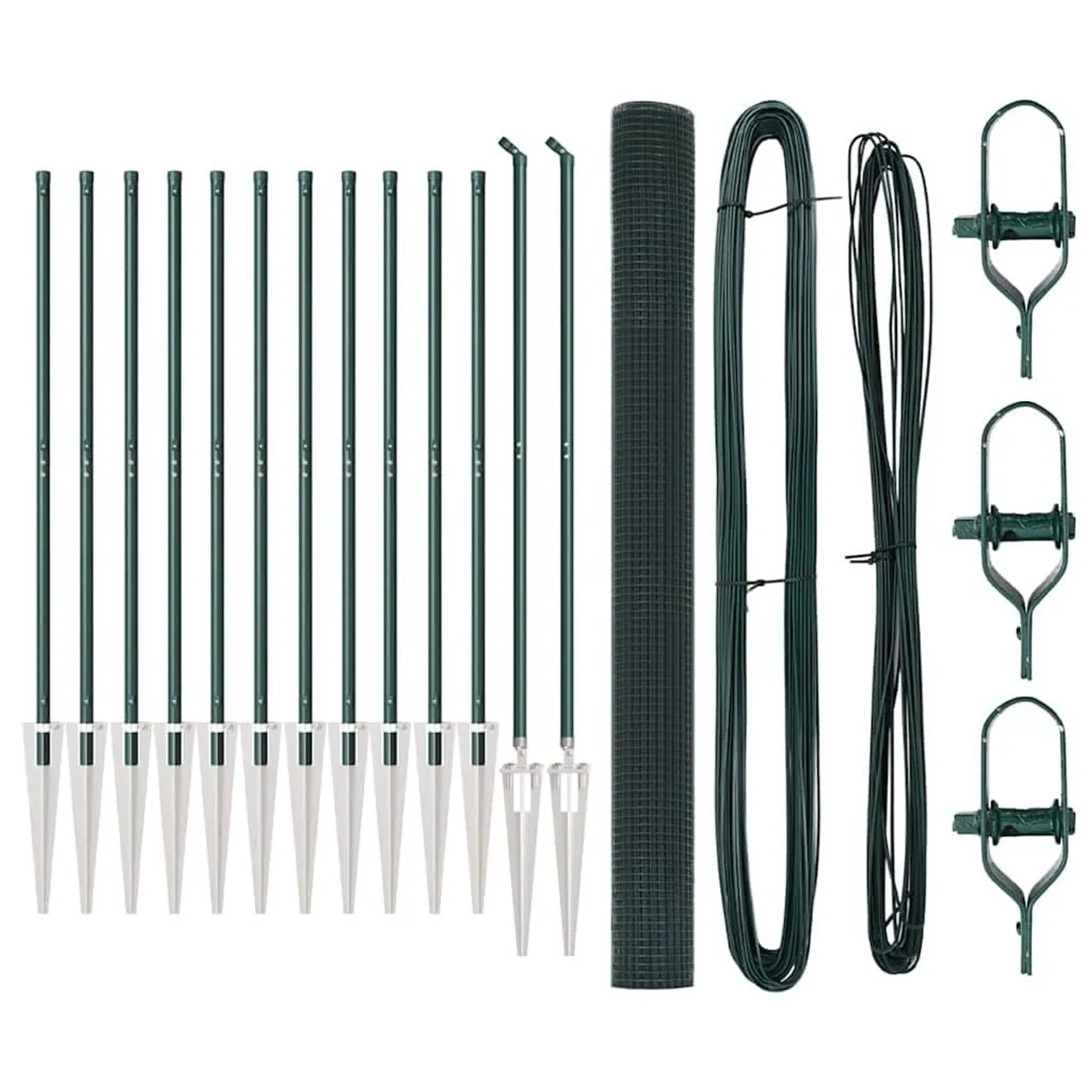 vidaXL Zaunpfosten Grün 25 x 1,5 m 16 x 16 mm Netz Stahl und PVC 3352093 günstig online kaufen