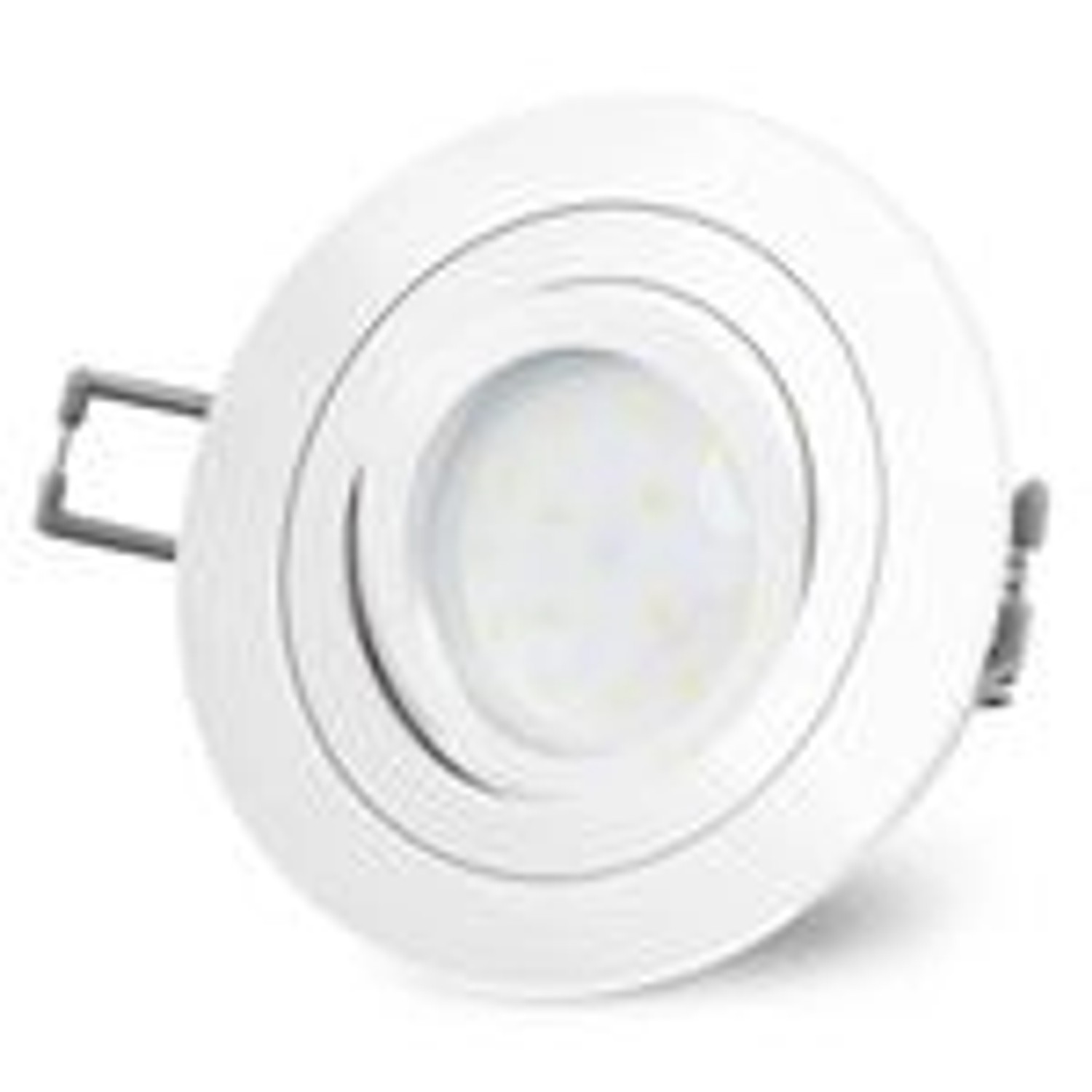 SSC-LUXon RF-2 Schwenkbare LED Einbauleuchte Flach Dimmbar Weiß Rund mit LED Modul 4W Warmweiß 230V