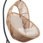 Hängesessel der Garten Lounge Tim in Schwarz/Natur mit Kissen. Bequeme Gartenmöbel für entspannte Stunden.