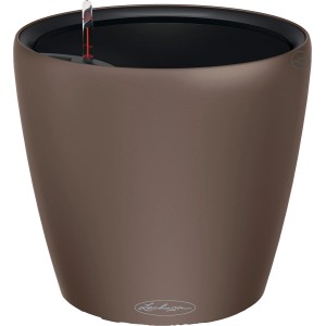 Lechuza Classico Color LS 43 Muskat, runder Pflanztopf mit Bewässerungssystem.
