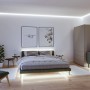 Schlafzimmer mit indirekter Beleuchtung durch Paulmann LED-Strip MaxLED 1000 COB.