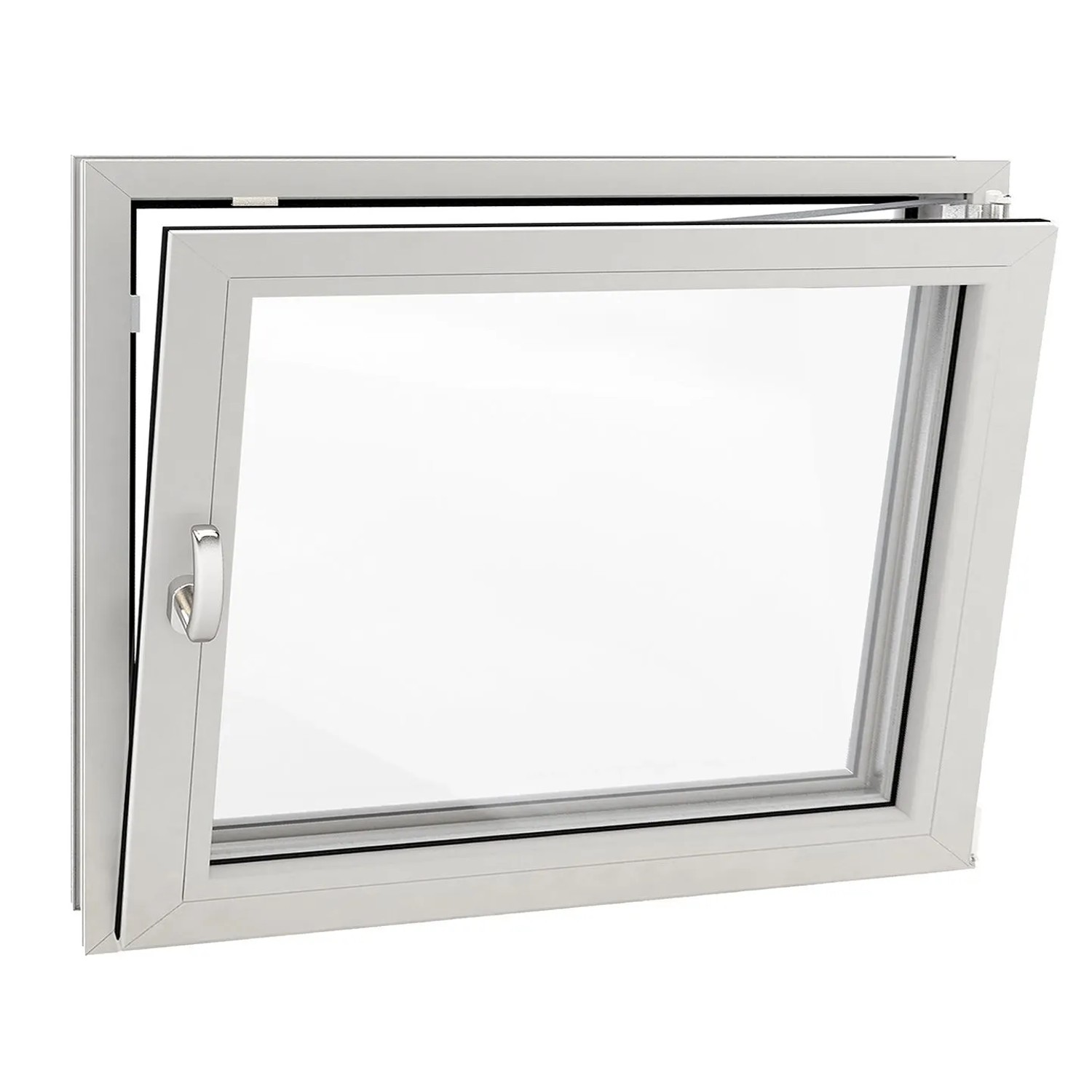 Roro Fenster Eco Kunststoff-Profil Weiß 100 cm x 50 cm DIN R günstig online kaufen