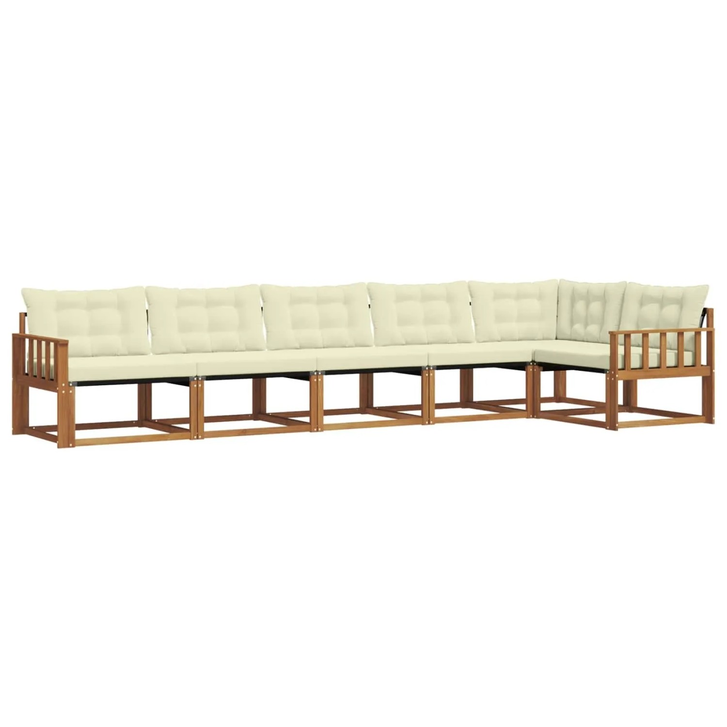 vidaXL Outdoor-Sofagarnitur mit Kissen 6-Tlg Natur und Creme 3369501