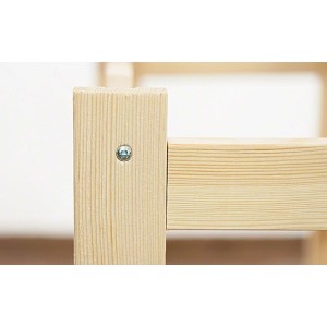 Detailaufnahme: PROREGAL Weinregal aus Kiefernholz, unbehandelt, mit Schraube.