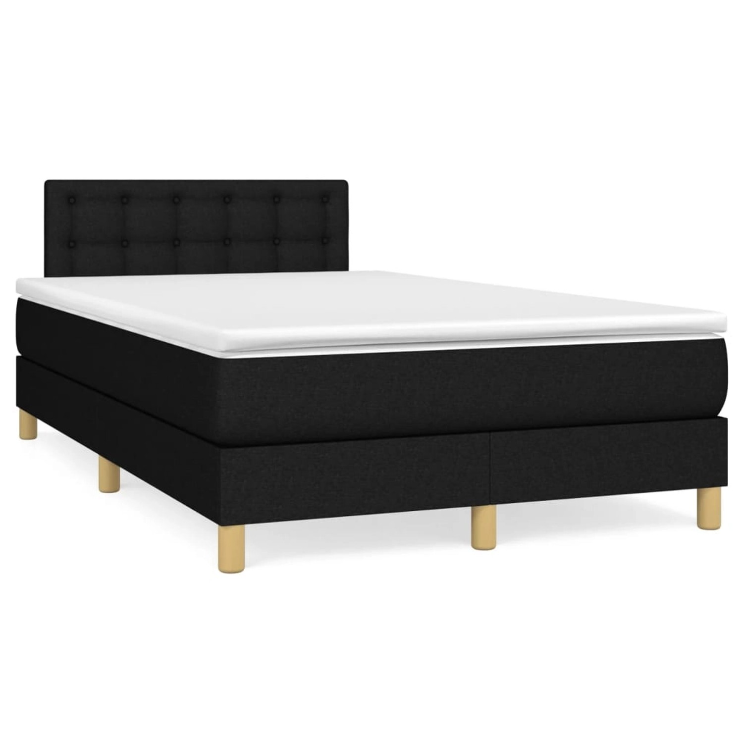 vidaXL Boxspringbett Boxspringbett mit Matratze Schwarz 120x200 cm Stoff Be günstig online kaufen