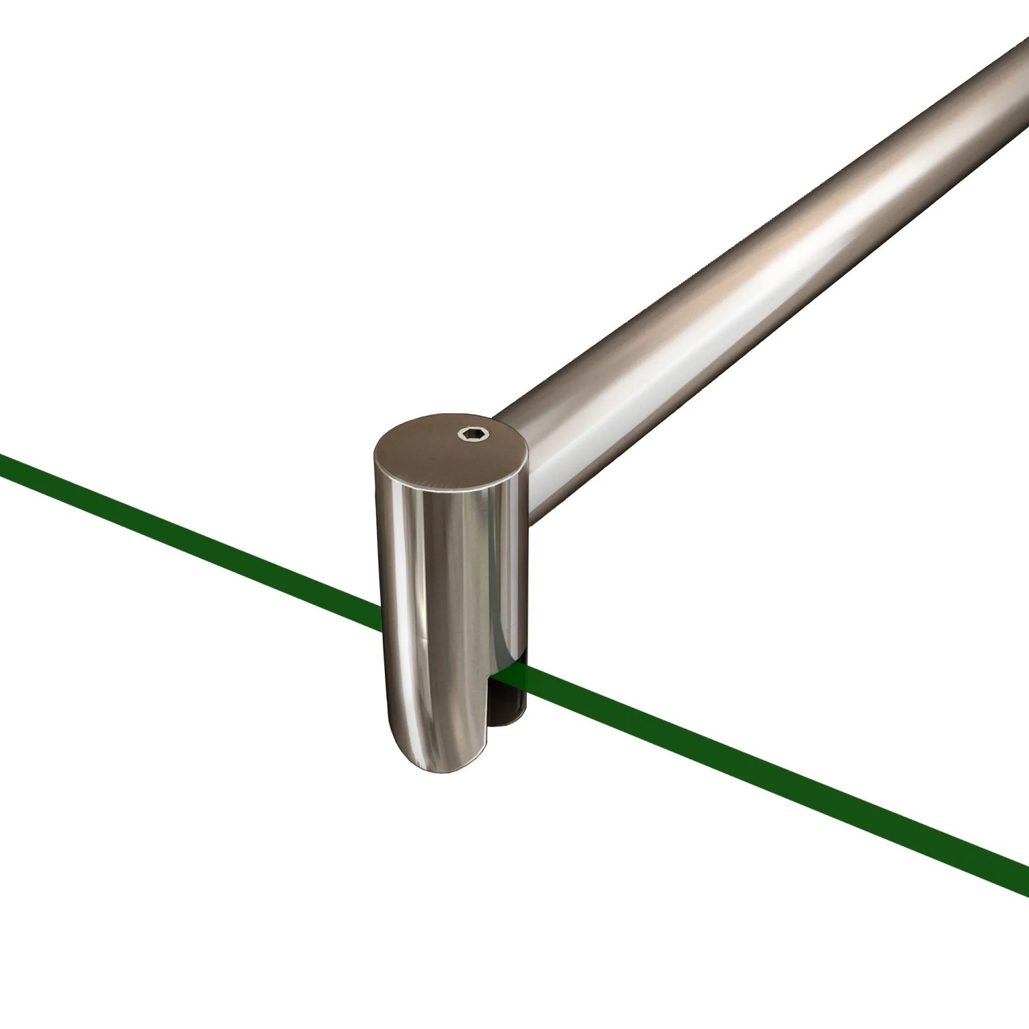 Flexibler, glänzender Chrom Stabilisator für 6-10 mm Duschkabinen-Glaswand.