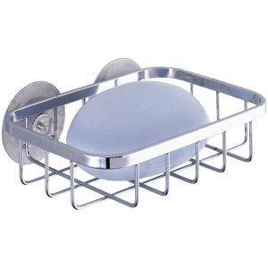 Wenko Seifenablage Ragusa aus Edelstahl mit Saugnäpfen, inklusive Seife.