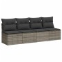 Graue 9-tlg. vidaXL Garten-Sofagarnitur aus Polyrattan mit Kissen für Gartenmöbel.