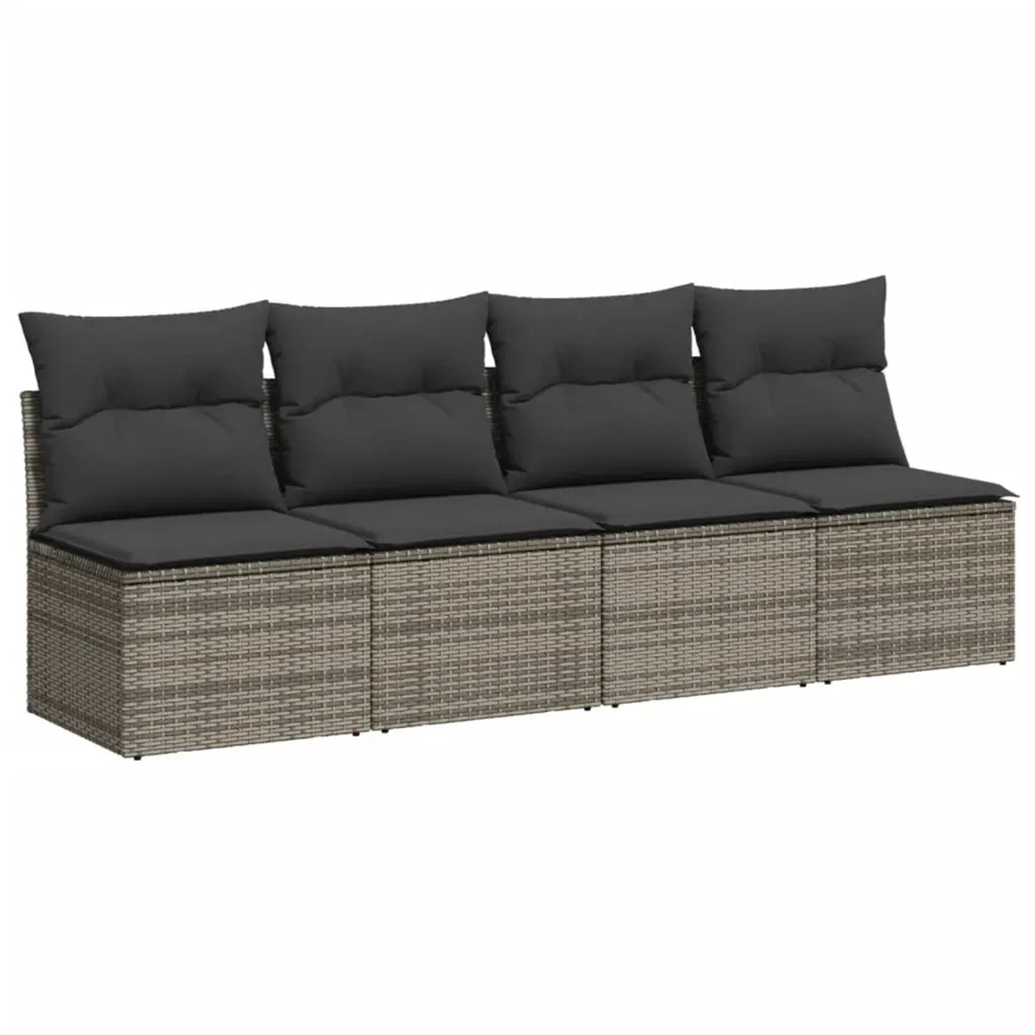 Graue 9-tlg. vidaXL Garten-Sofagarnitur aus Polyrattan mit Kissen für Gartenmöbel.