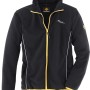 Schwarze Roadsign Herren Fleecejacke mit gelbem Reißverschluss und Stehkragen.