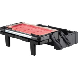 Keter Cantilever Werkzeugbox, 45,8 cm breit, mit Sortierkasten für Werkzeug und Kleinteile.