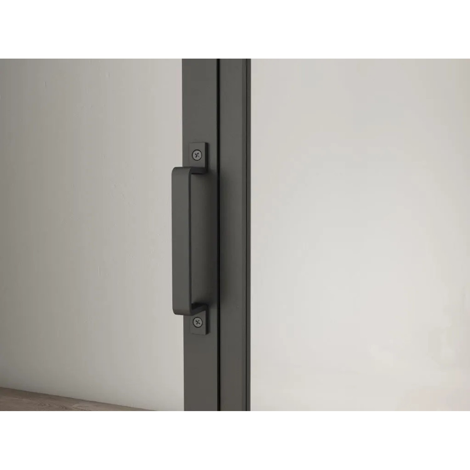 inova Loft Glasschiebetür 900 x 2150 mm Satiniert 4 Felder Komplettset aus Stahl in Schwarz inkl. 2Seitiger Softclose_4