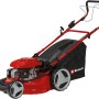 Einhell GC-PM 51/3 S HW-E Benzin-Rasenmäher mit Hinterradantrieb und Grasfangkorb.