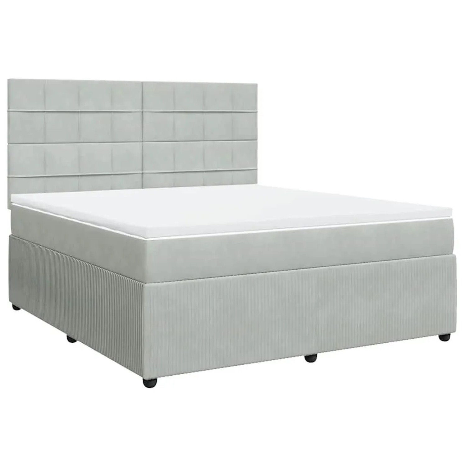 vidaXL Boxspringbett mit Matratze Hellgrau 180x200 cm Samt 3292406 günstig online kaufen
