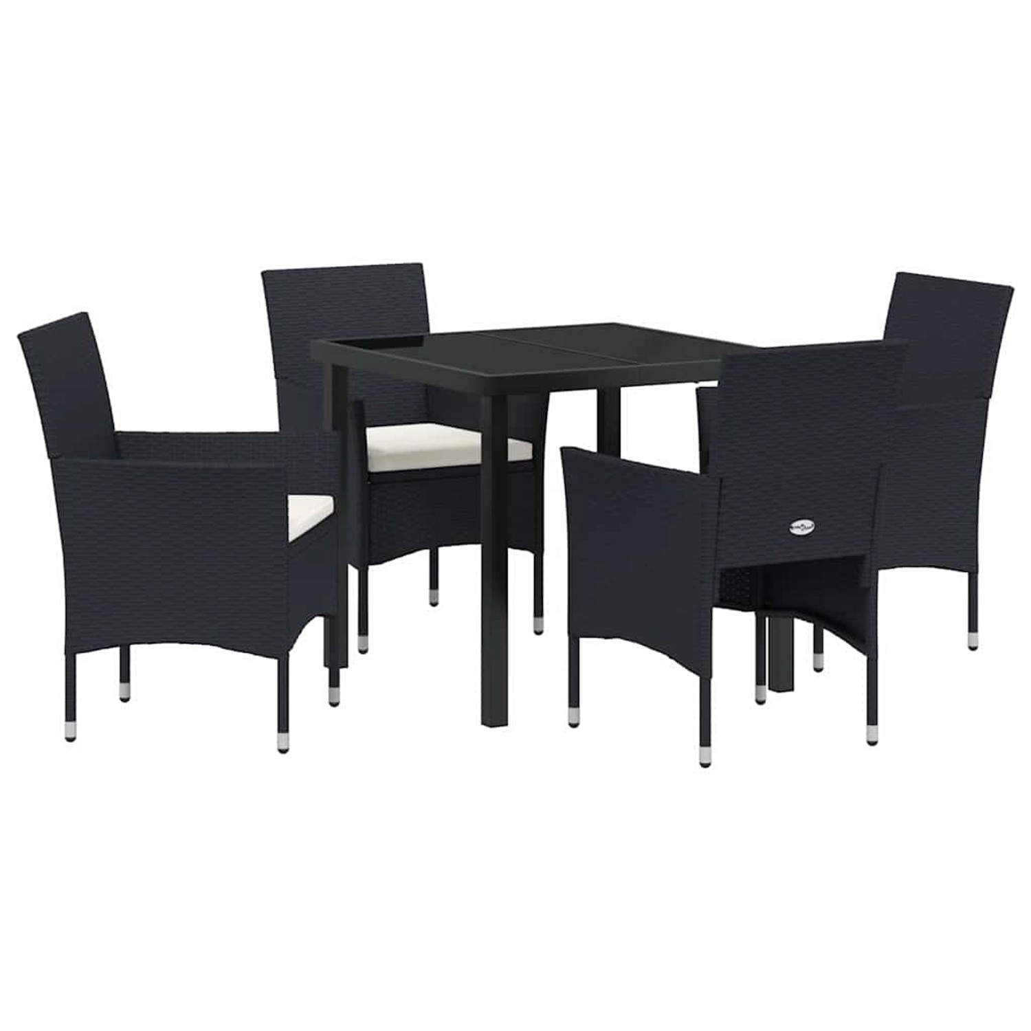 vidaXL 5-Teilige Garten-Essgruppe aus Schwarzem Poly Rattan 3379724 günstig online kaufen