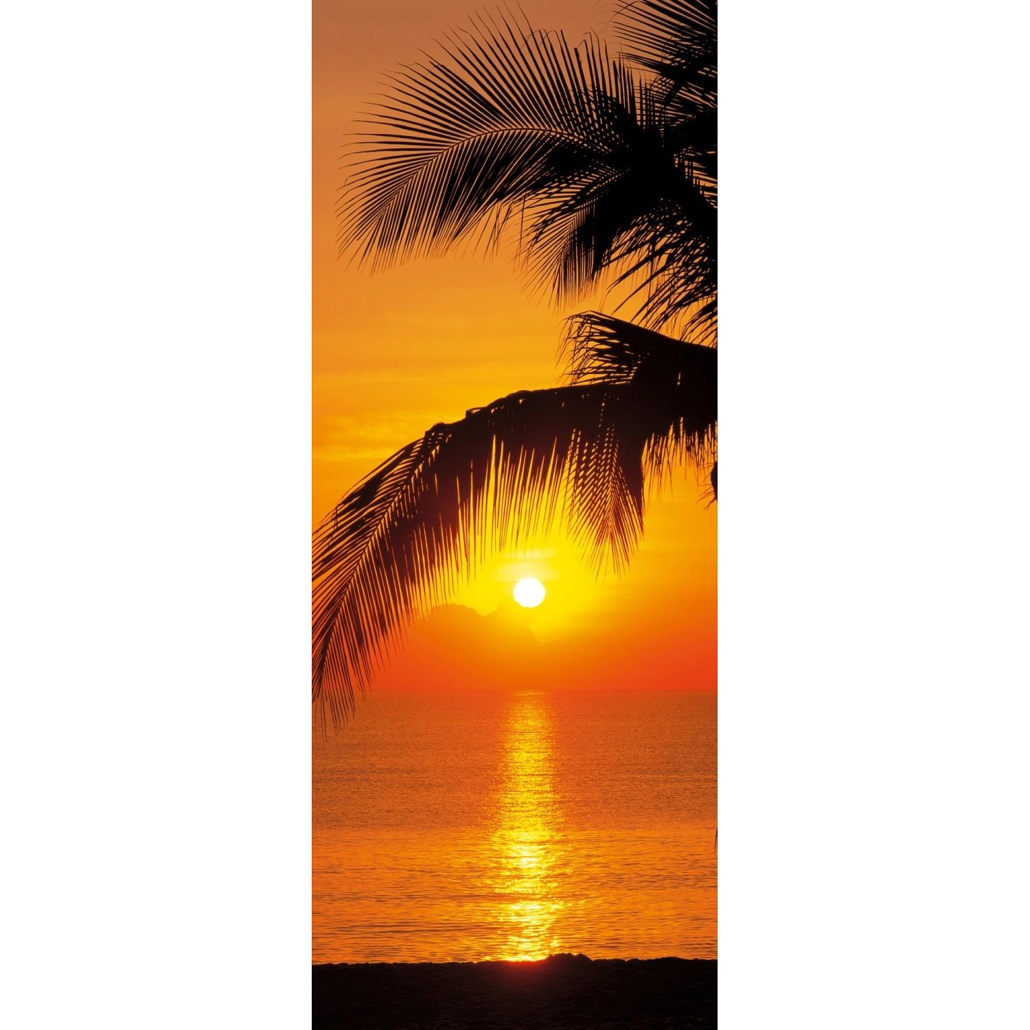 Sanders & Sanders Fototapete Sonnenaufgang Dunkelorange 92 x 220 cm 612305 günstig online kaufen